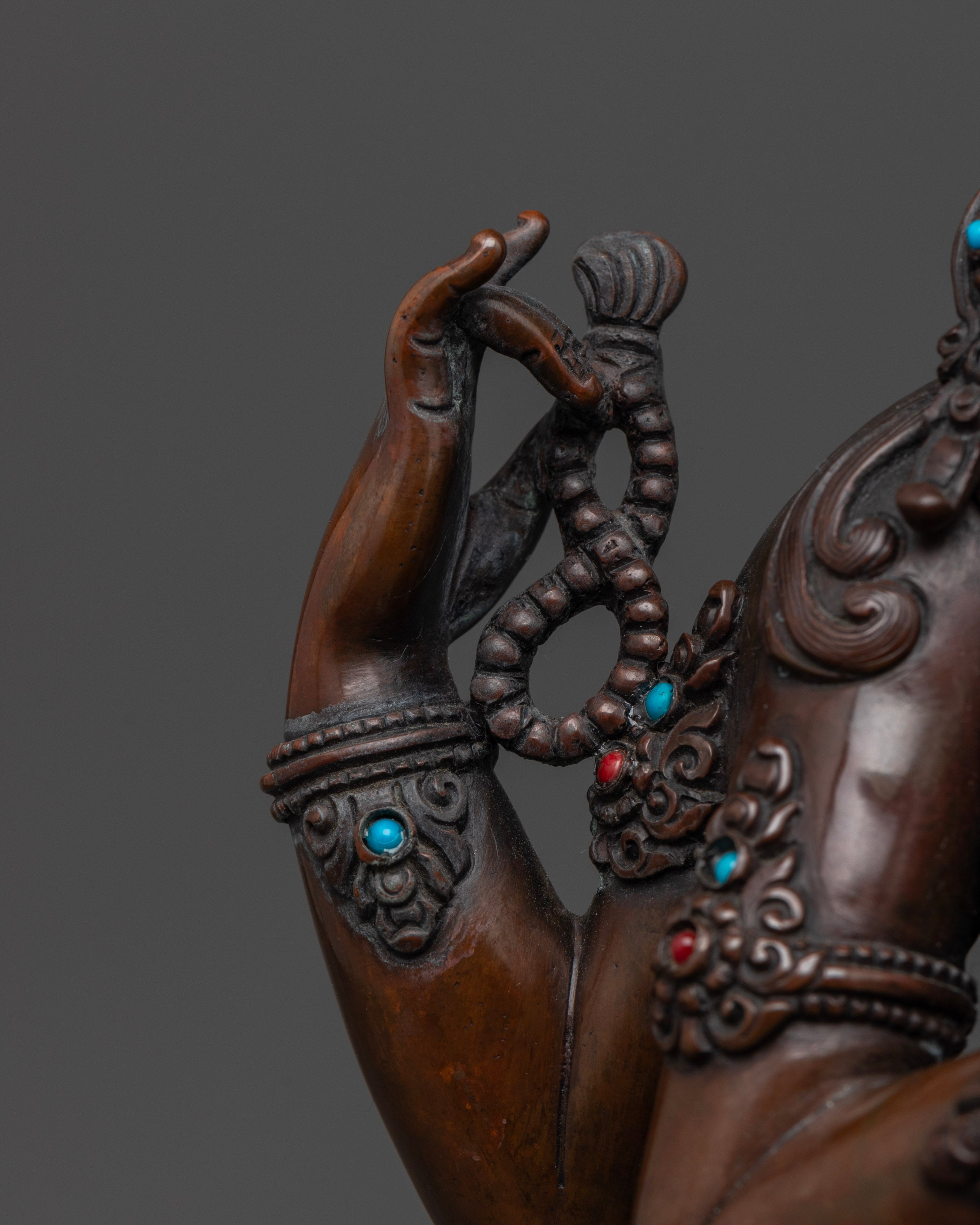 Oxidized Chenrezig Statue: Sacred Art for Peace