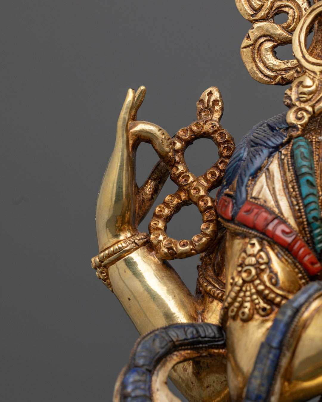 Tibetan Chenrezig Statue | 4-Armed Avalokiteshvara Figure