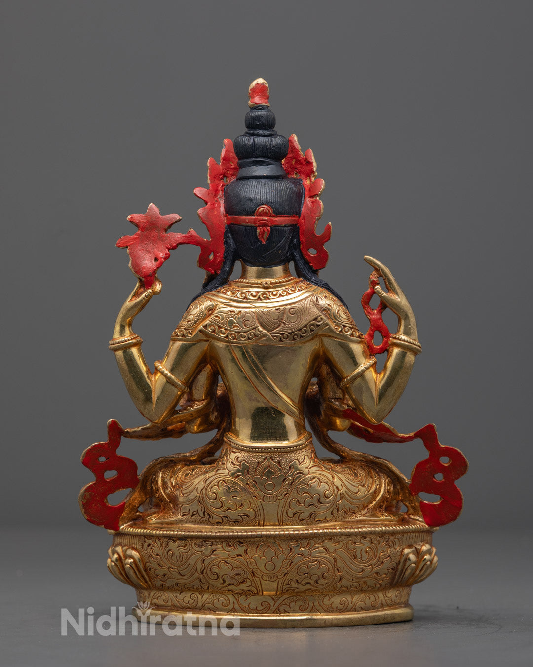Authentic Tibetan Chenrezig Sculpture | Premium Copper Body