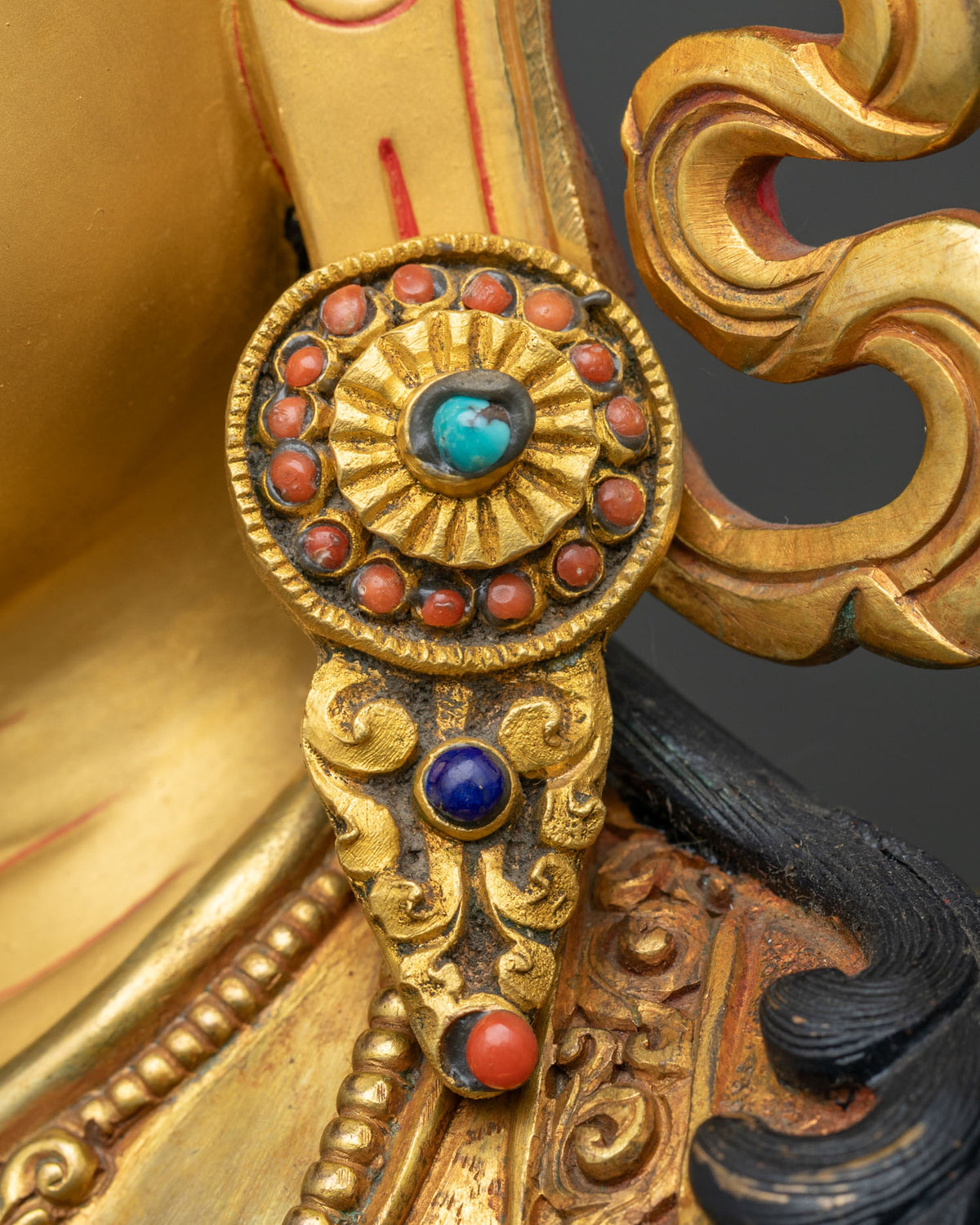 Four-armed Avalokiteshvara Statue | 24K Gold Fire-Gilded Copper Figure