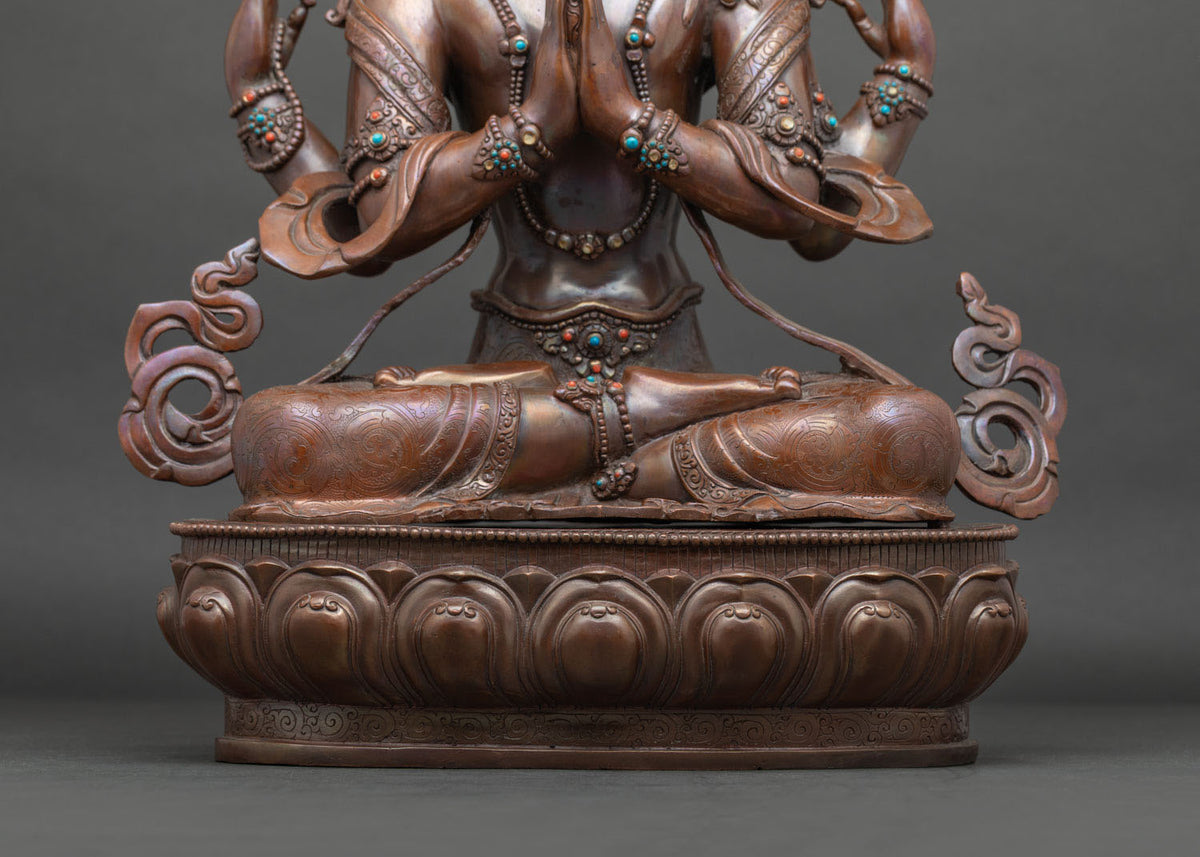 Chenrezig Statue | Traditional Copper Buddhist Sculpture