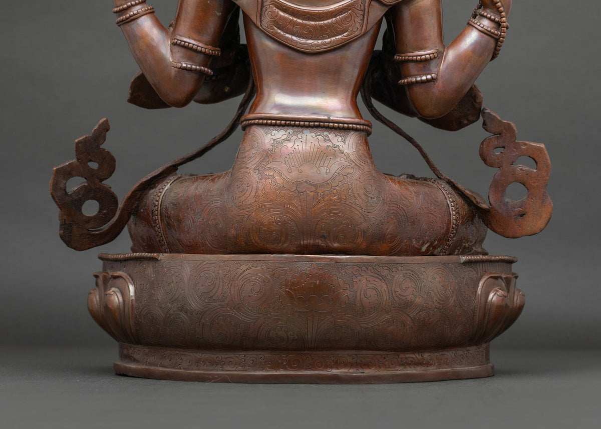 Chenrezig Statue | Traditional Copper Buddhist Sculpture