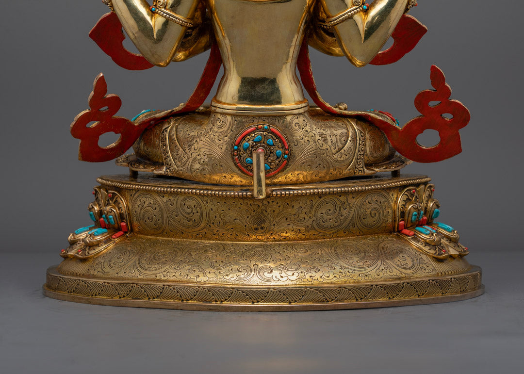 Hand Carved Chenrezig Statue | Ideal Gift for Spiritual Healing