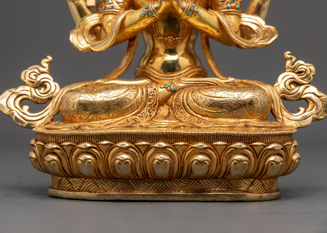 Sacred Chenrezig Statue | Artisan-Crafted Avalokiteshvara Home Decor