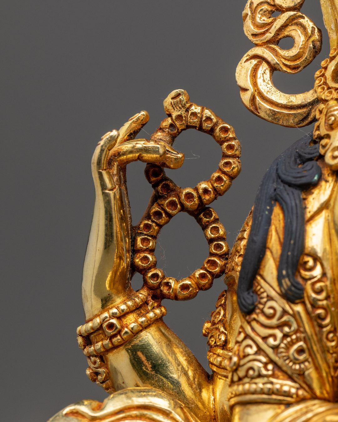 Tibetan Chenrezig Statue | Lost Wax Method 24K Gold Avalokiteshvara