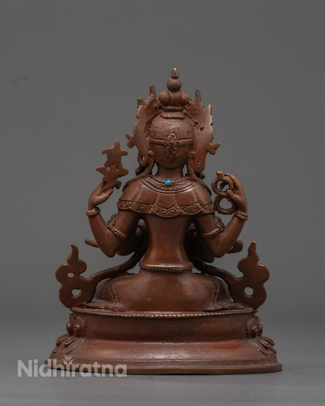 Unique Oxidized Chenrezig Statue | Handcrafted Spiritual Decor