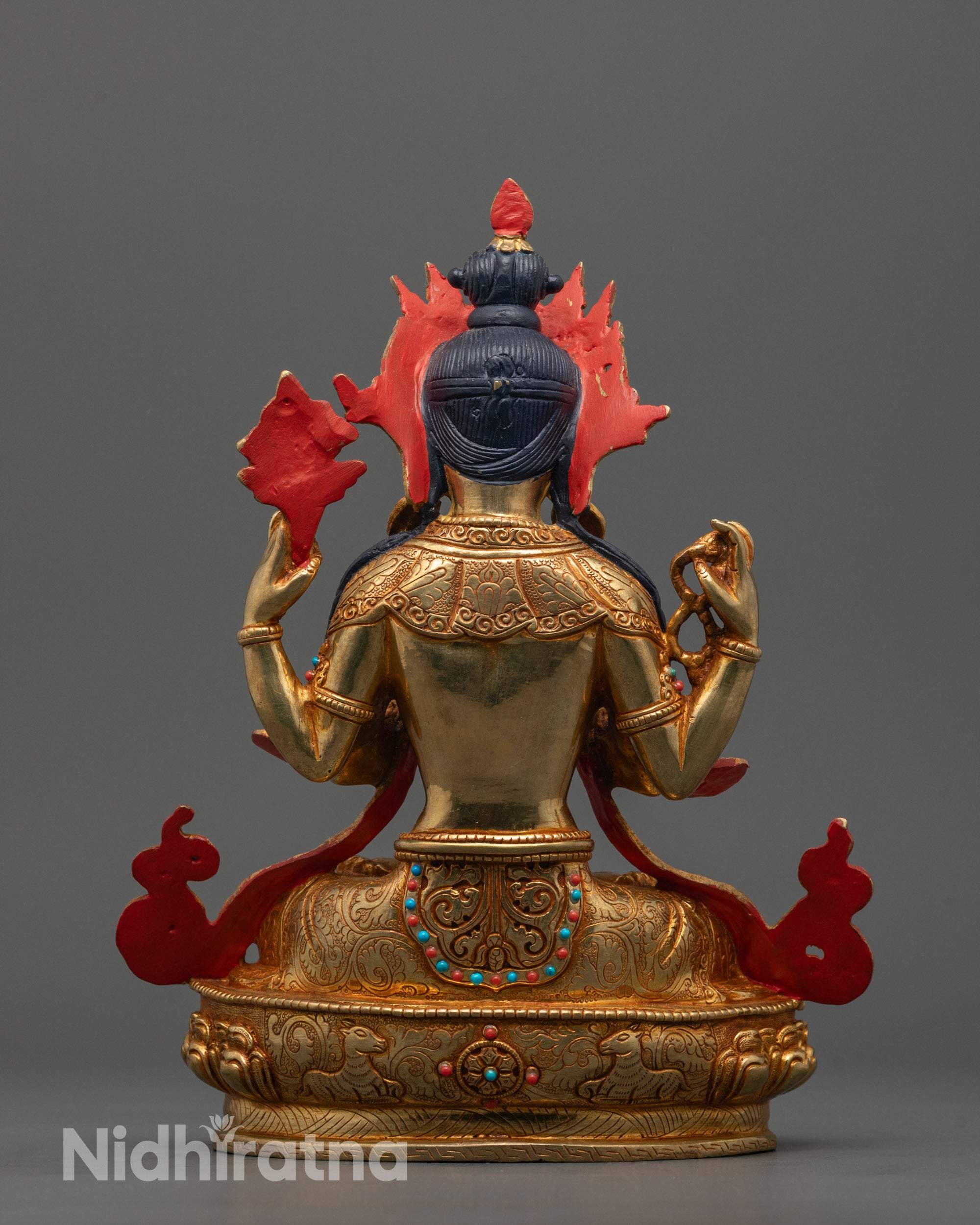 Chenrezig and Consort Statue Displaying Spiritual Grace with Premium Copper