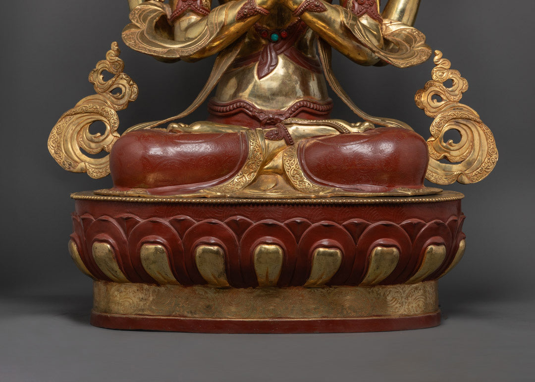 Avalokiteshvara Chenrezig Statue | Traditional Hand-Carved Tibetan Art