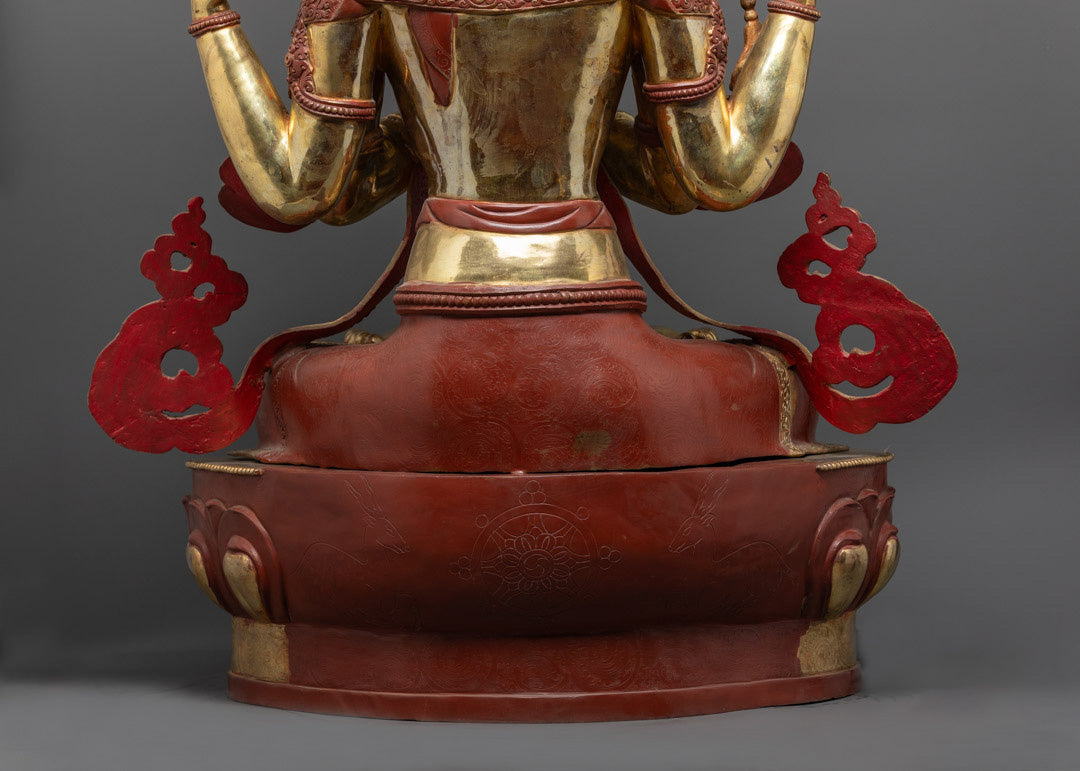 Avalokiteshvara Chenrezig Statue | Traditional Hand-Carved Tibetan Art