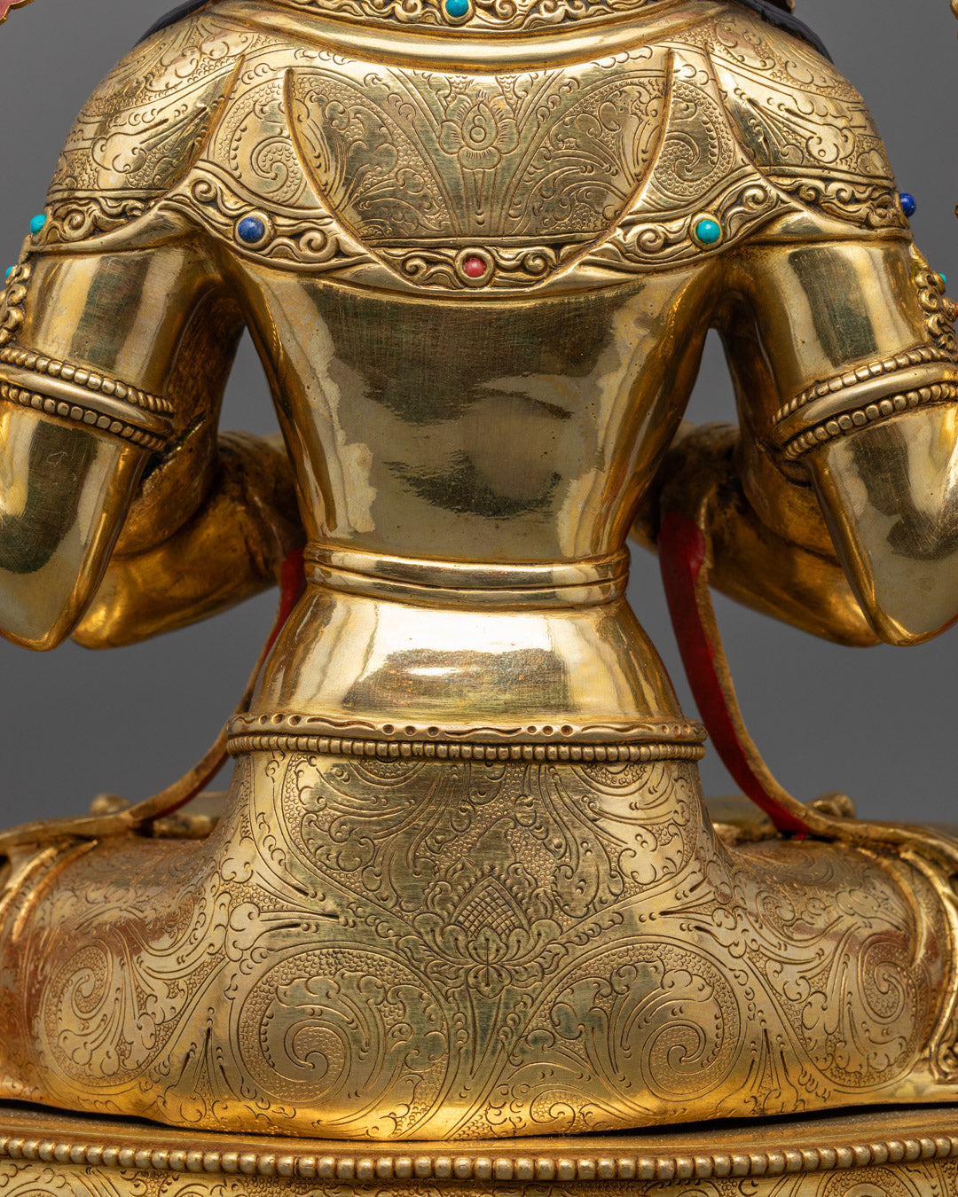 Tibetan Chenrezig Statue | Gold Gilded Copper Sculpture