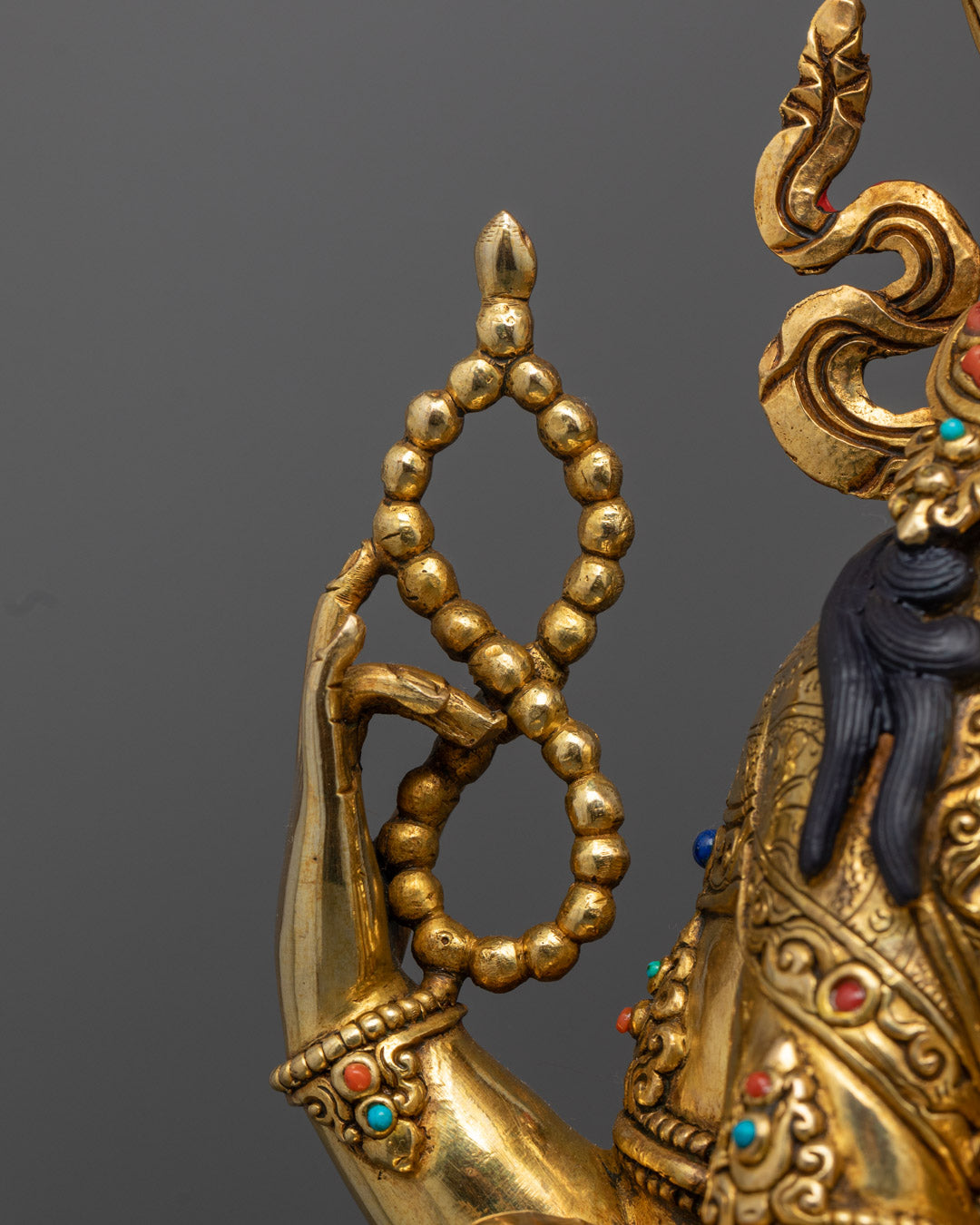 Tibetan Chenrezig Statue | Gold Gilded Copper Sculpture