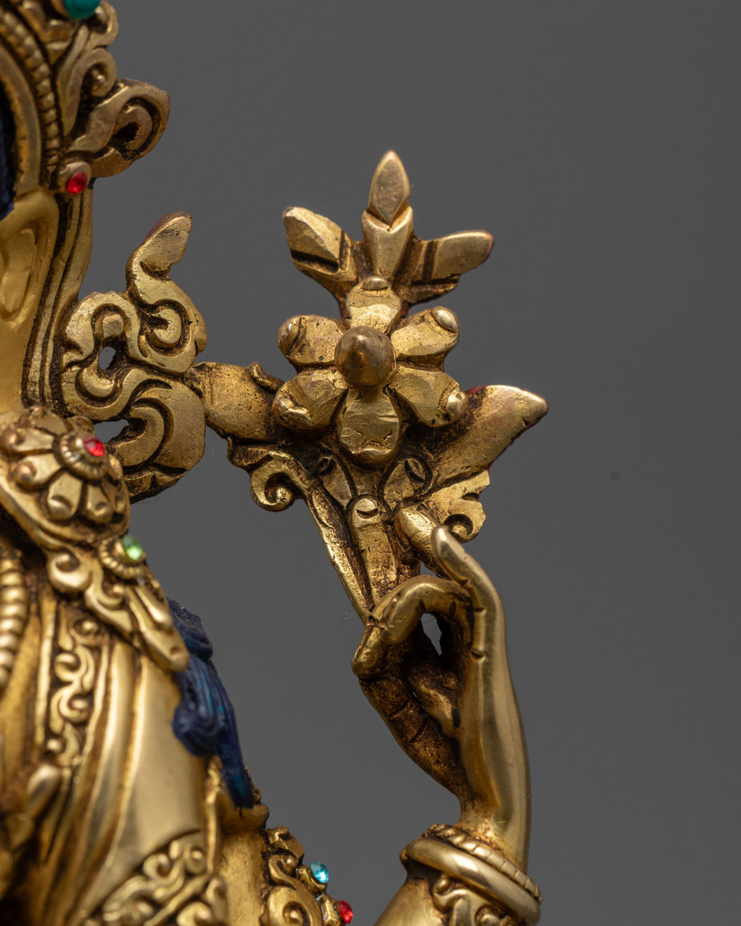 Tibetan Chenrezig Statue | Hand-Carved 24K Gold Avalokiteshvara