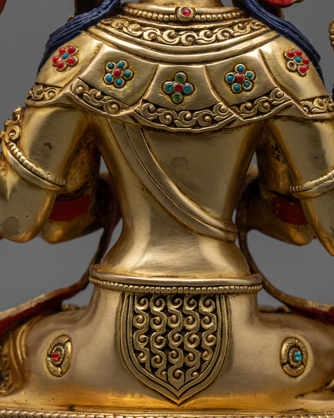 Tibetan Chenrezig Statue | Hand-Carved 24K Gold Avalokiteshvara