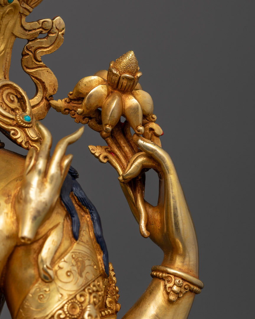Four Armed Chenrezig Avalokiteshvara Statue | Hand-made Buddhist Sculpture
