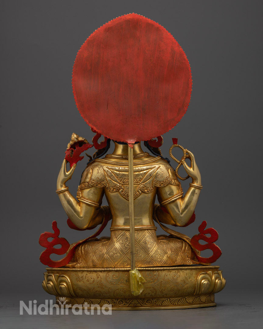 Four Armed Chenrezig Avalokiteshvara Statue | Hand-made Buddhist Sculpture
