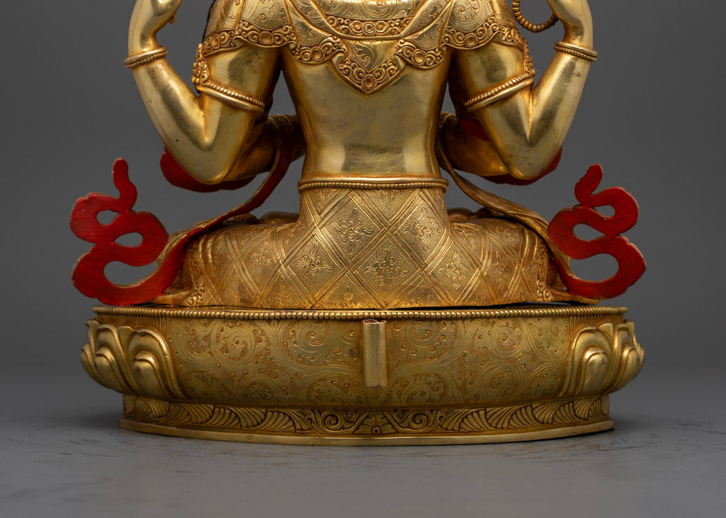 Four Armed Chenrezig Avalokiteshvara Statue | Hand-made Buddhist Sculpture