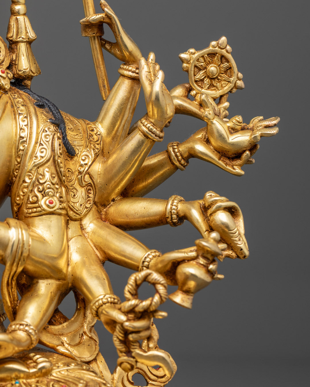 24K Gold Gilded Goddess Chundi Statue