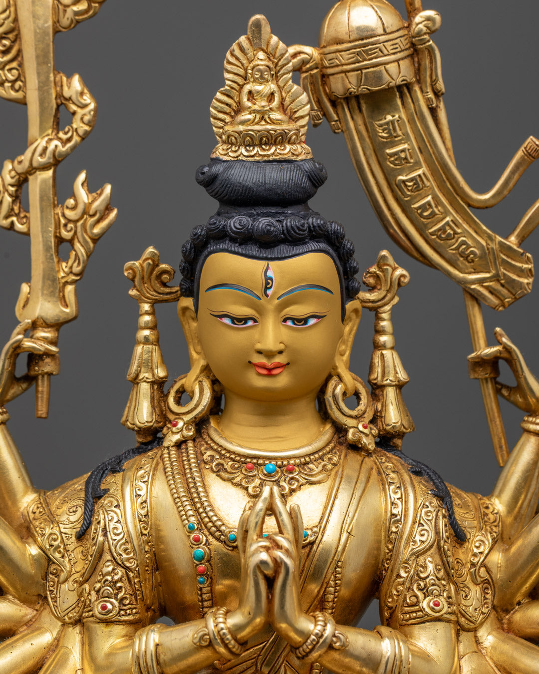 24K Gold Gilded Goddess Chundi Statue