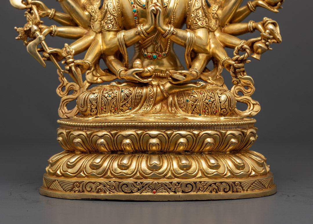 24K Gold Gilded Goddess Chundi Statue