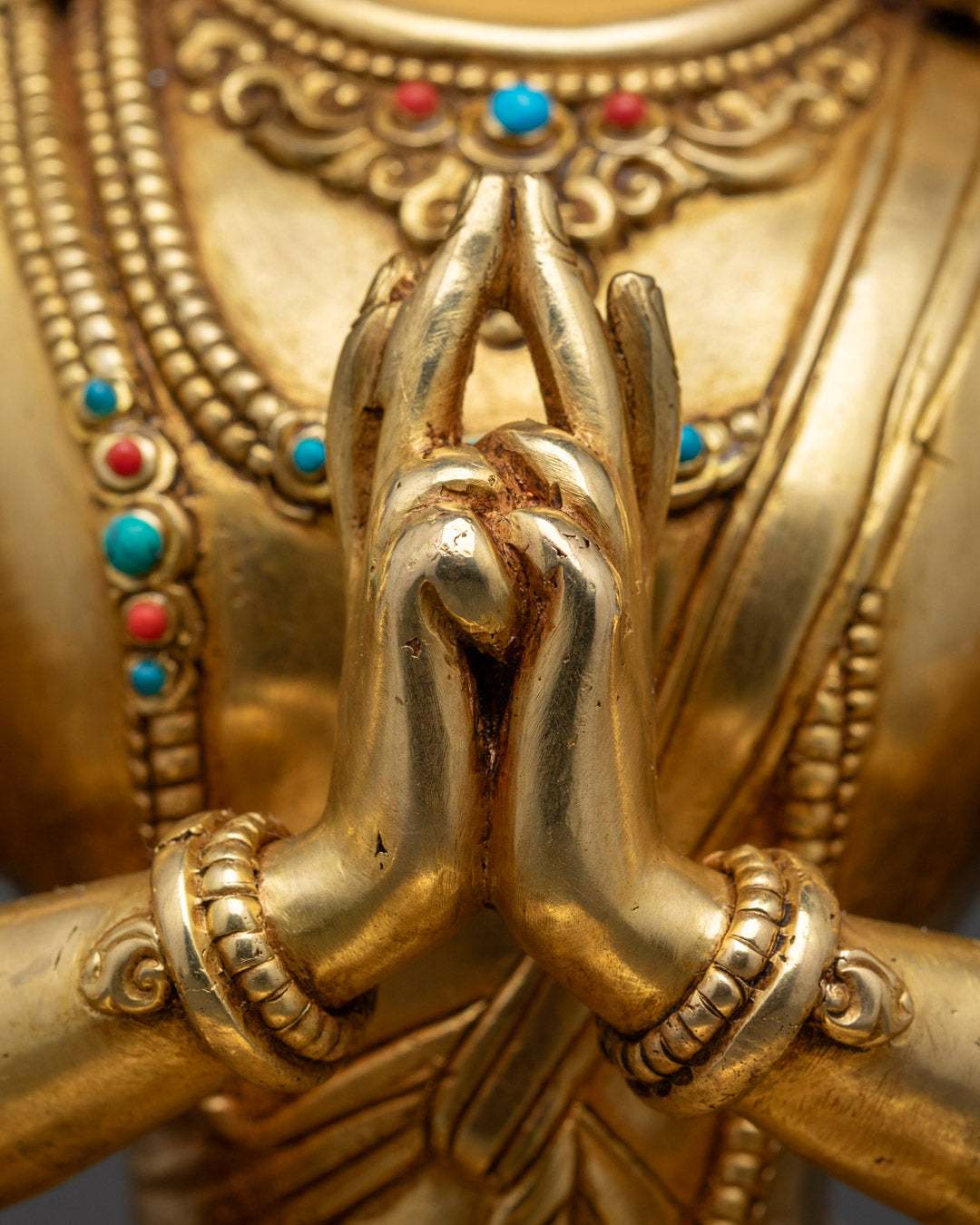 24K Gold Gilded Goddess Chundi Statue