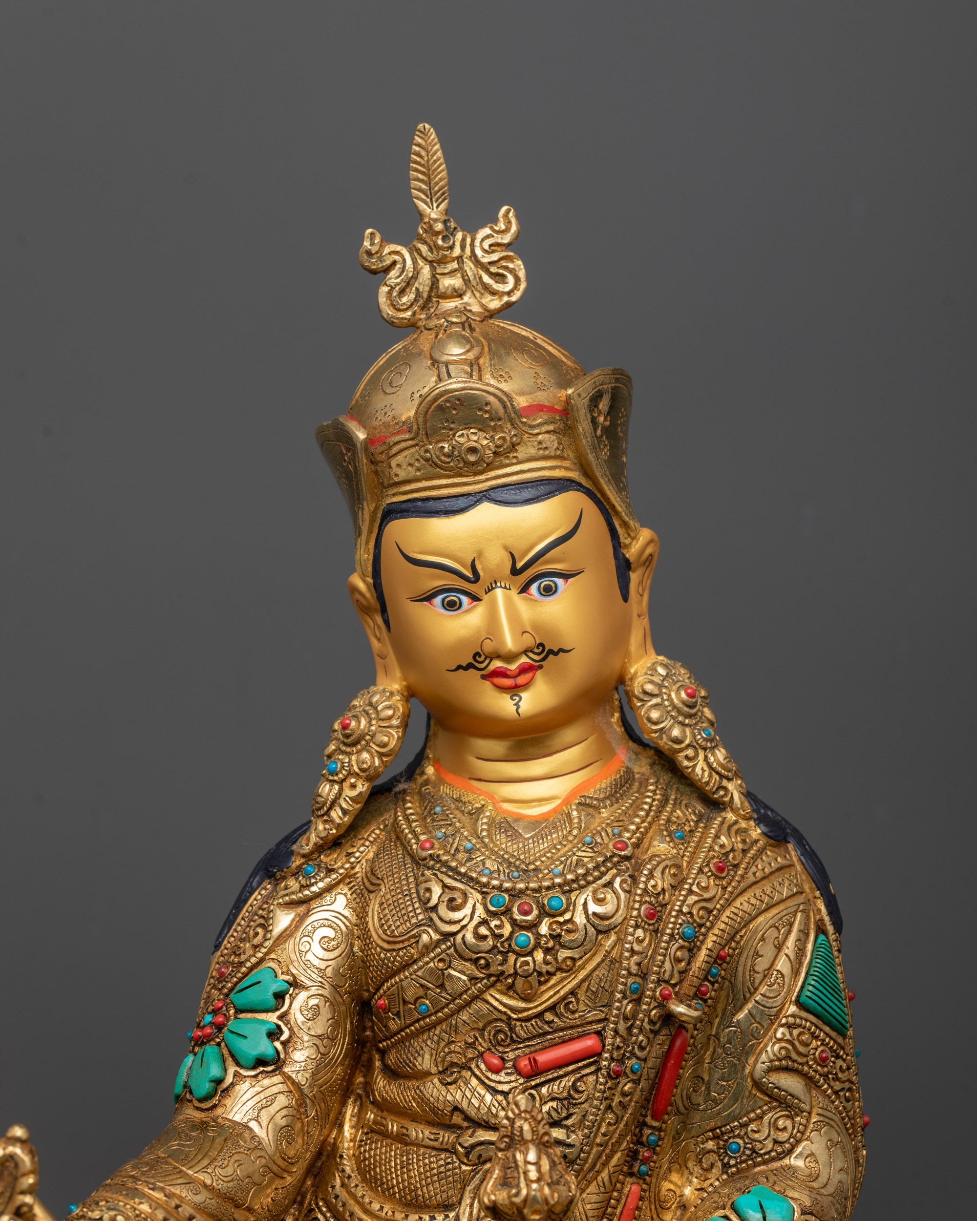 Close-Up of Guru Rinpoche’s Face and Crown