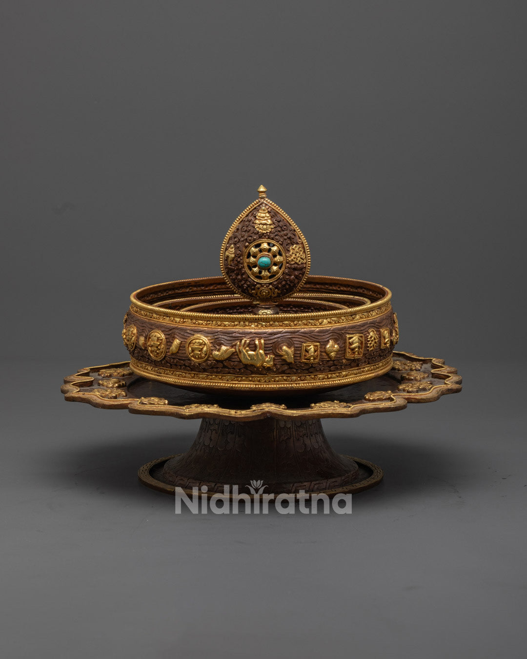 Close-Up of Semi-Precious Stone Detailing on Ratna Mandala