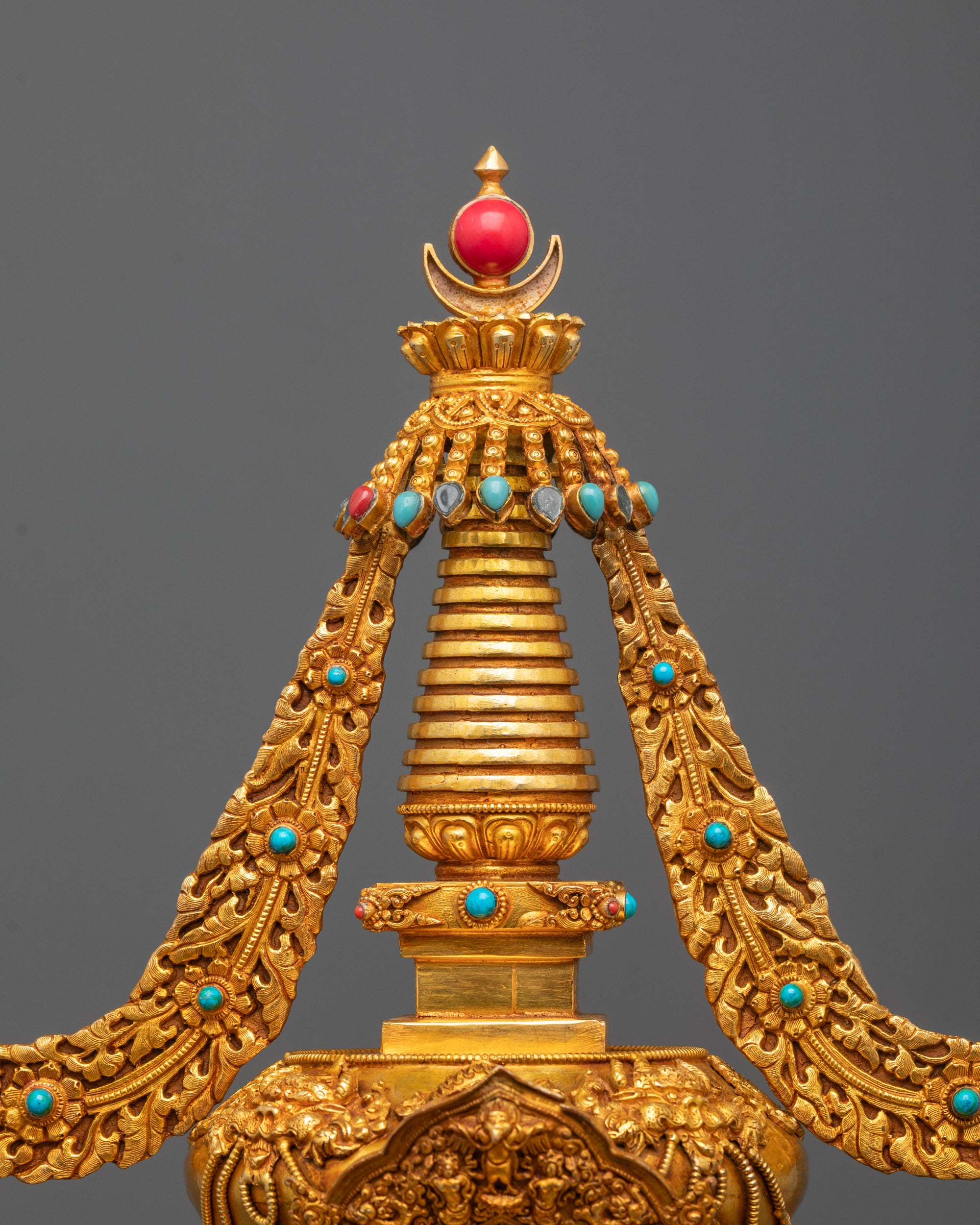 Close-up Stupa of Enlightenment | Traditional Nepalese Buddhist Relic Holder