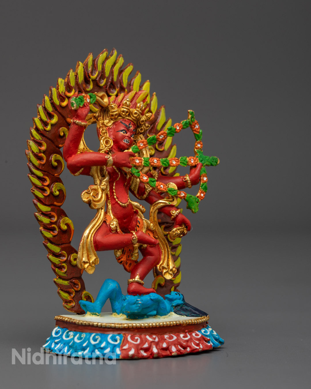 Kurukulla’s Serene Face with Crown and Floral Garland | Symbol of Compassion and Influence