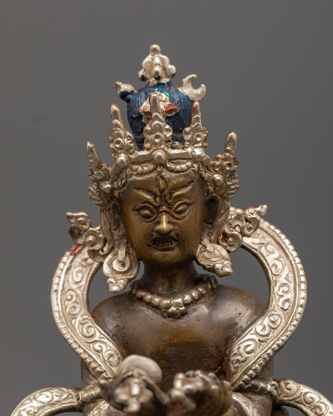 Chakrasamvara sculpture showcasing intricate tantric details and traditional electroplating craftsmanship