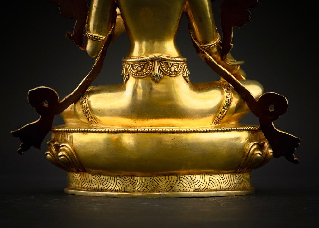 13.8" Green Tara Goddess Statue | Tara Buddha Statue