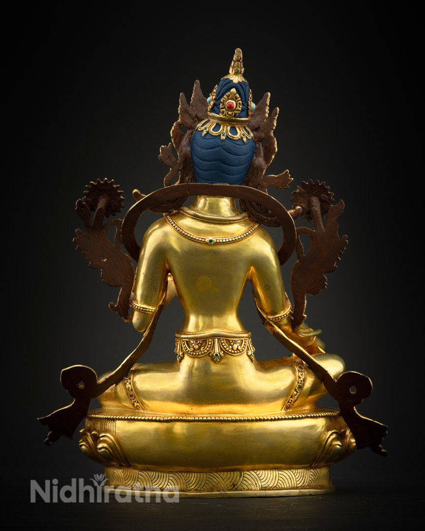 13.8" Green Tara Goddess Statue | Tara Buddha Statue