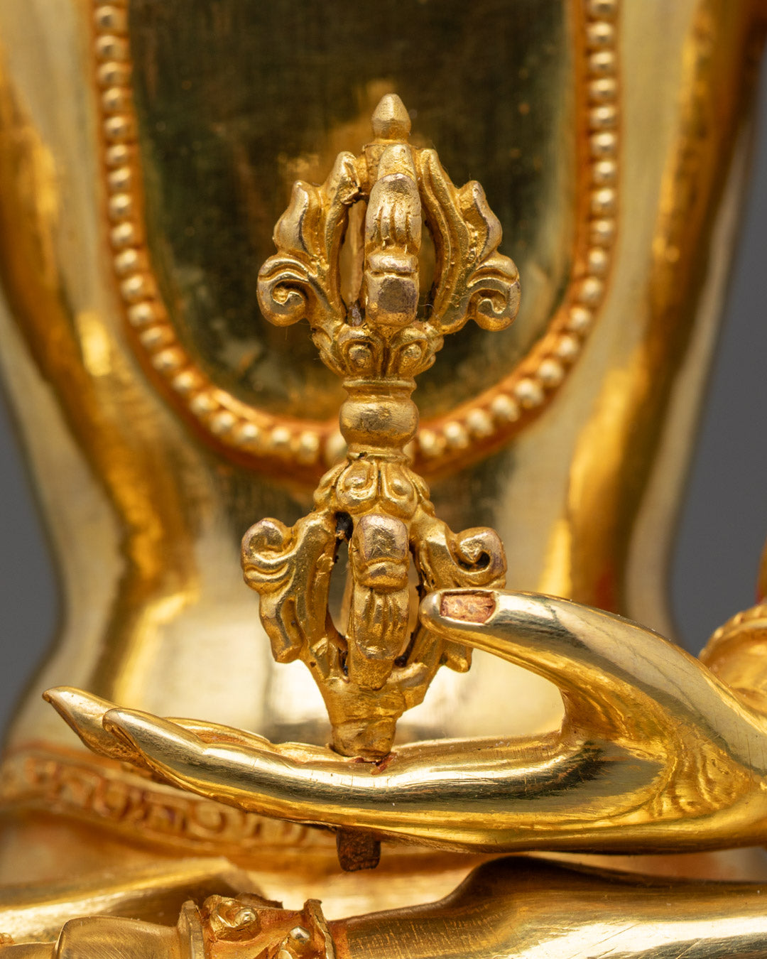 Hand-Carved Mitrugpa Statue | 24K Gold Gilded Copper from Nepal