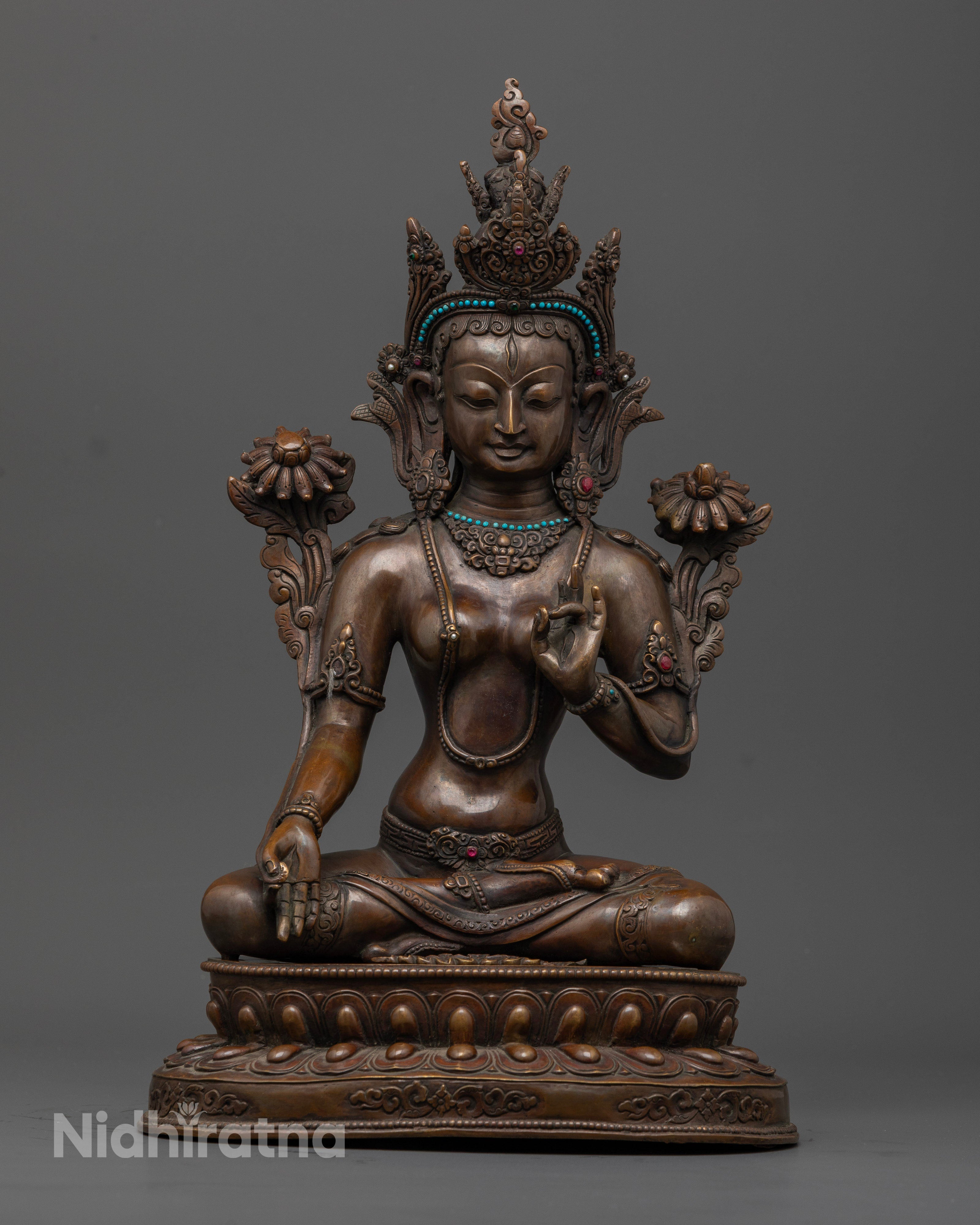 Graceful White Tara Statue : Timeless Artistry