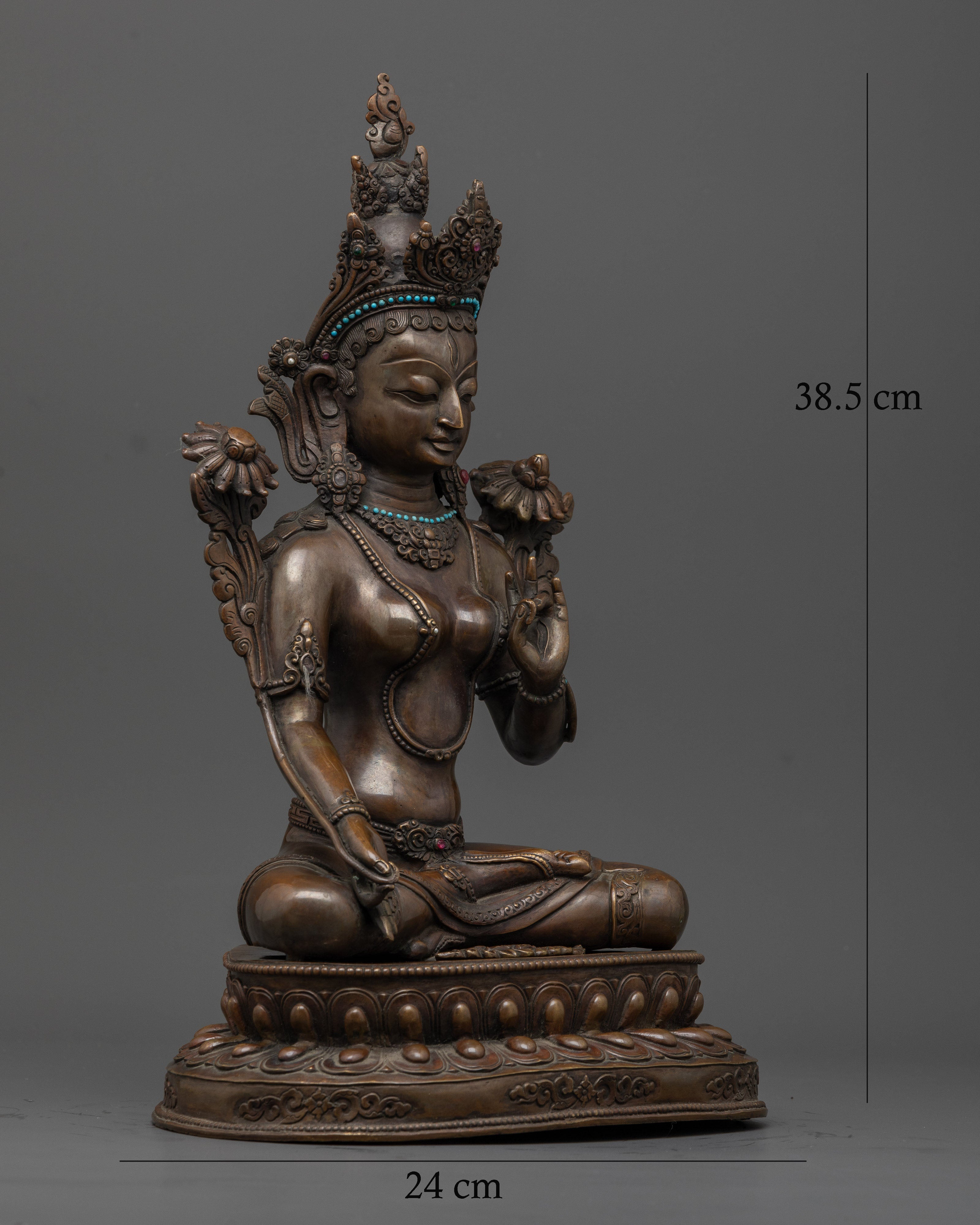 Graceful White Tara Statue : Timeless Artistry