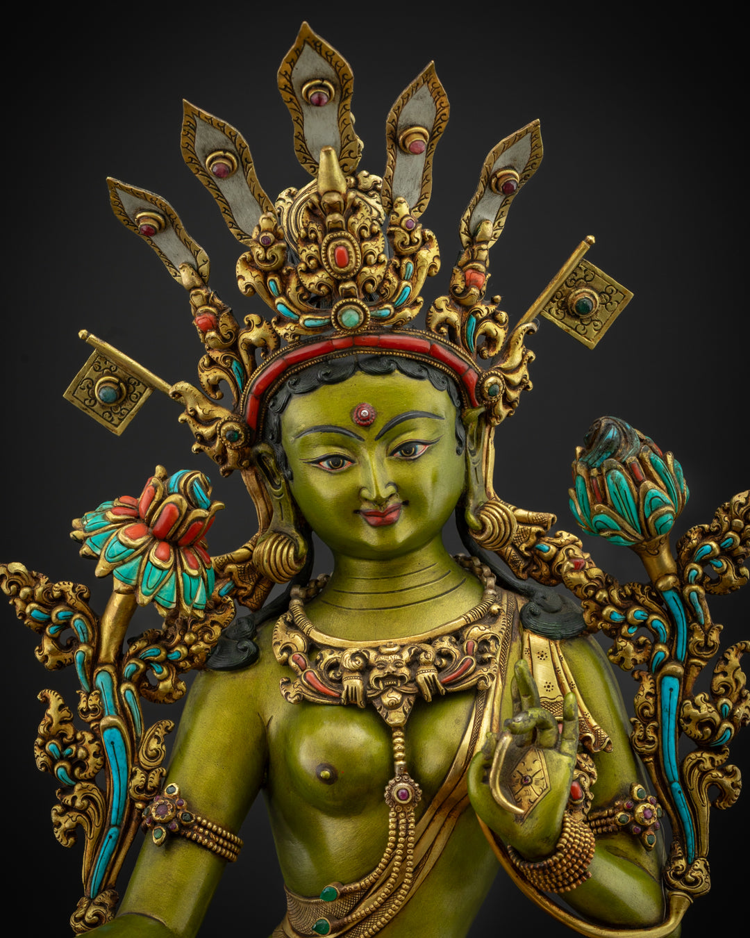 Timeless Masterpiece Green Tara Statue | Traditional Rare Piece