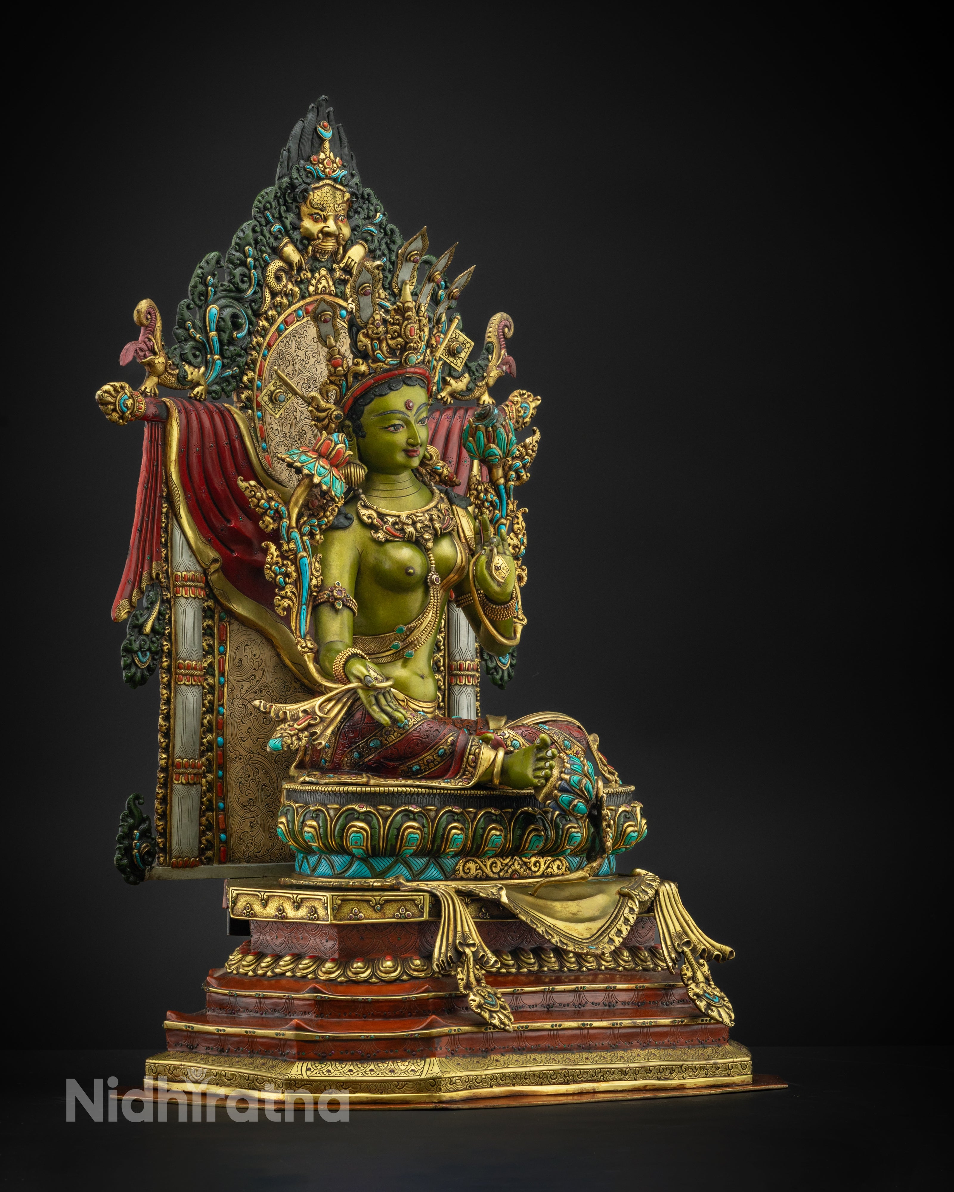 Timeless Masterpiece Green Tara Statue | Traditional Rare Piece