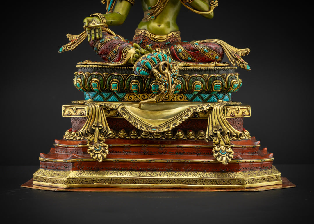 Timeless Masterpiece Green Tara Statue | Traditional Rare Piece