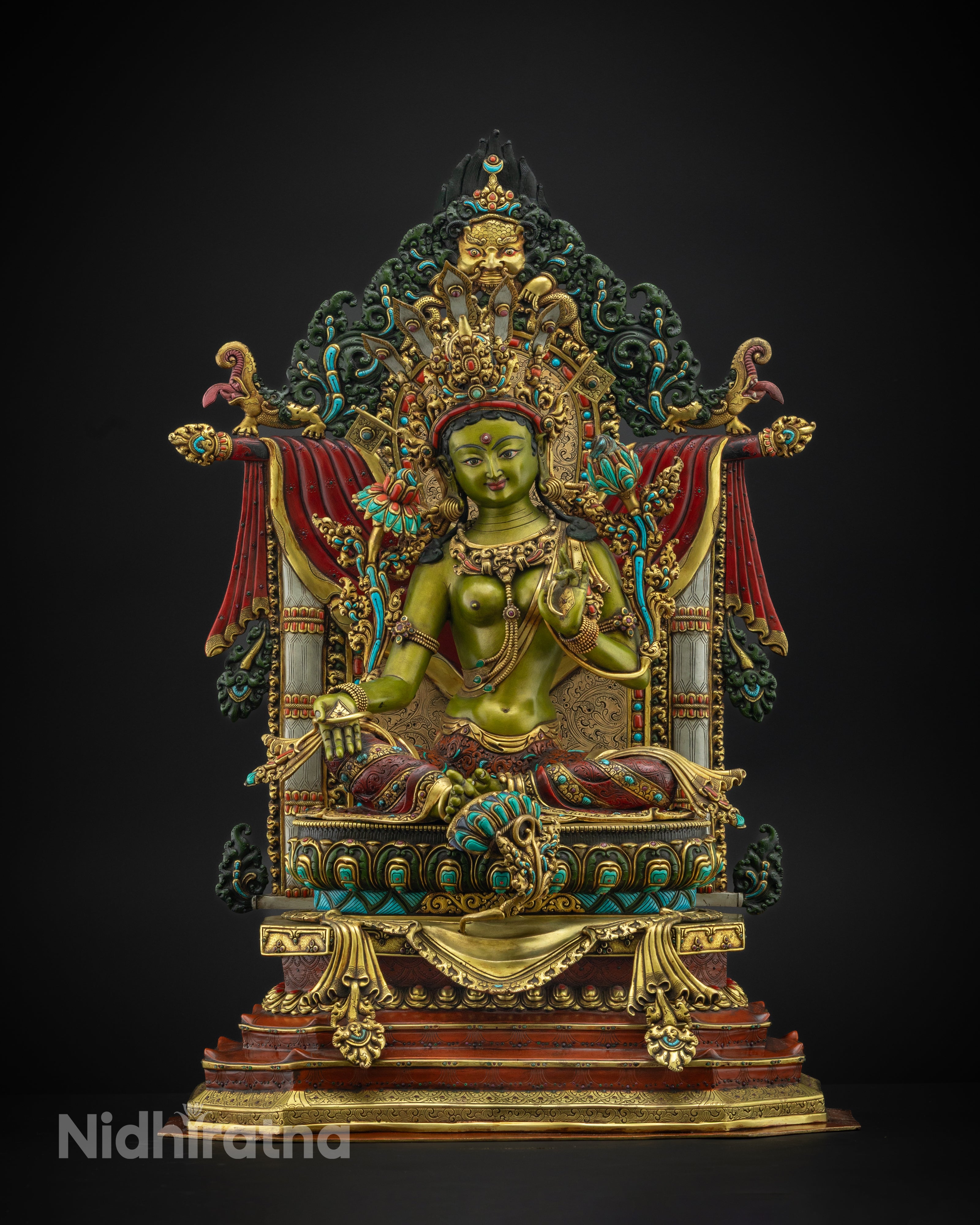 Timeless Masterpiece Green Tara Statue | Traditional Rare Piece