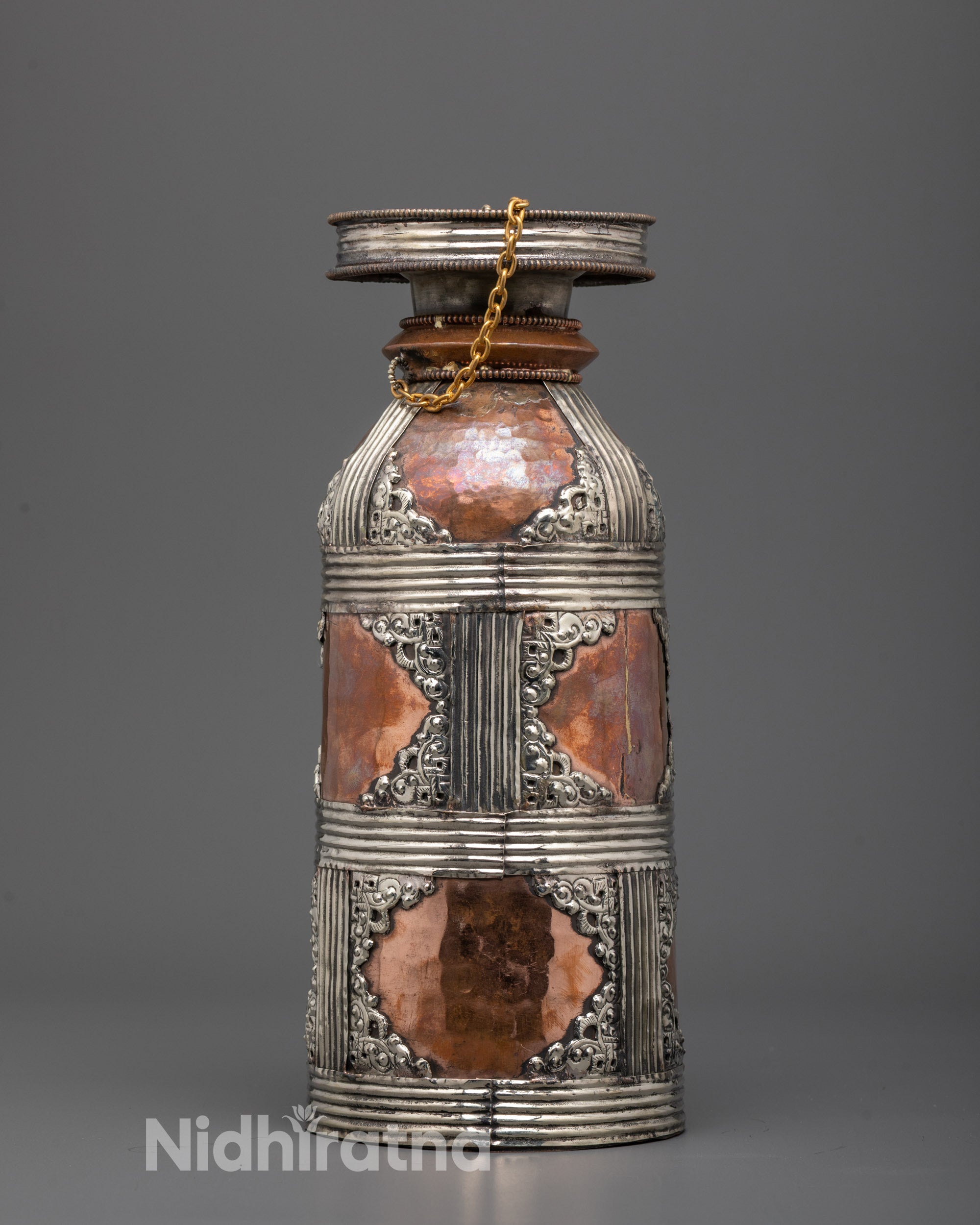 Copper Theki | Authentic Hand-Carved Nepali Offering Vessel