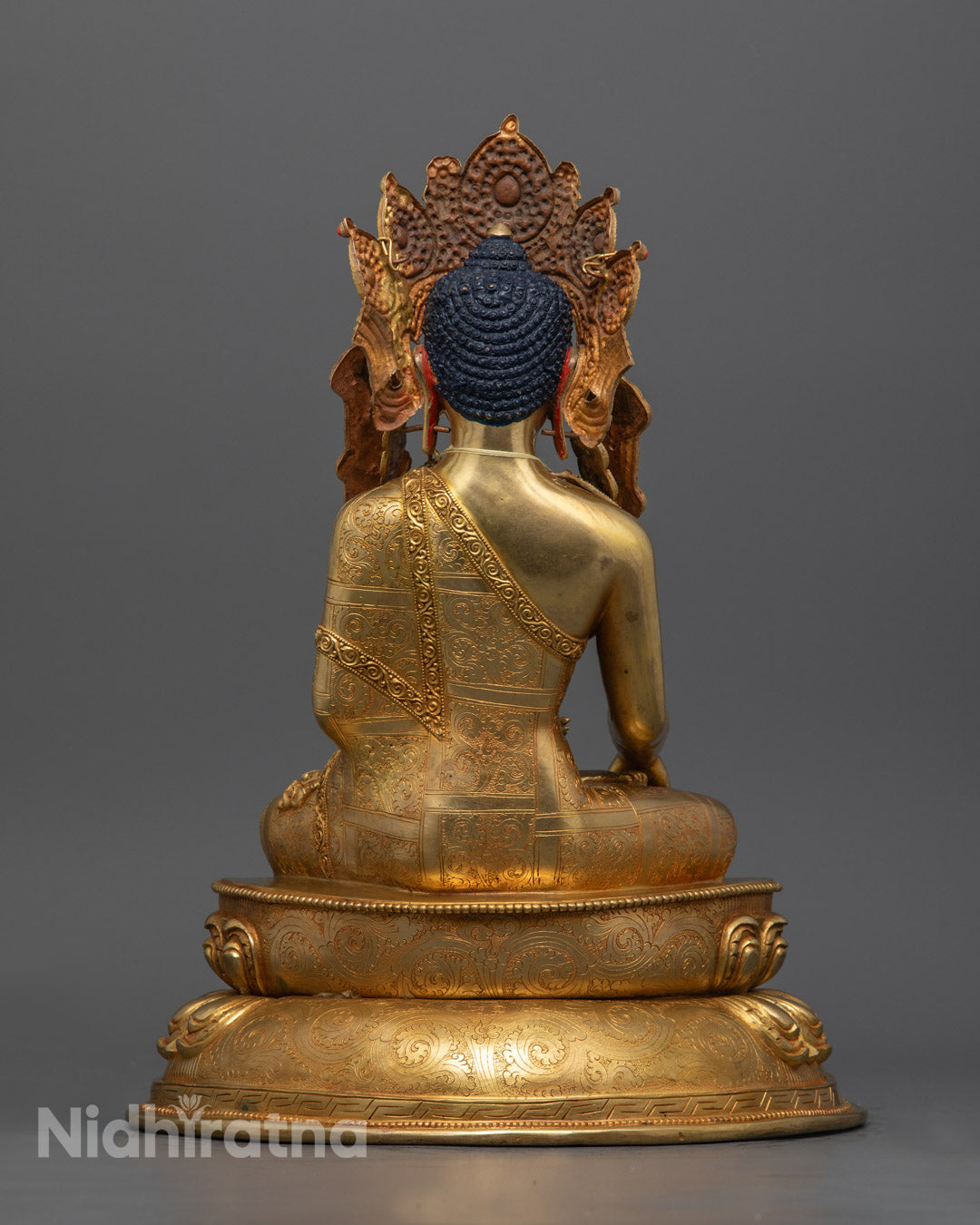 Crowned Shakyamuni Buddha Statue | Traditional Nepalese Buddhist Art