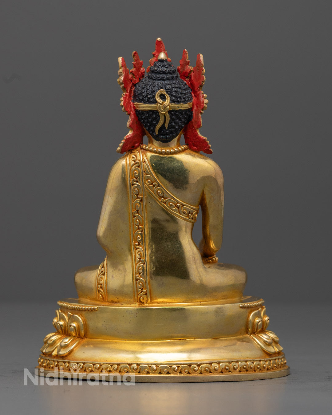 Crowned Shakyamuni Buddha Statue | Hand-Carved Tibetan Buddhist
