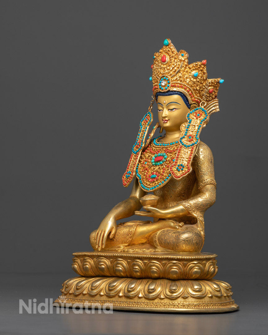 Crowned Shakyamuni Buddha Statue: Tibetan Art
