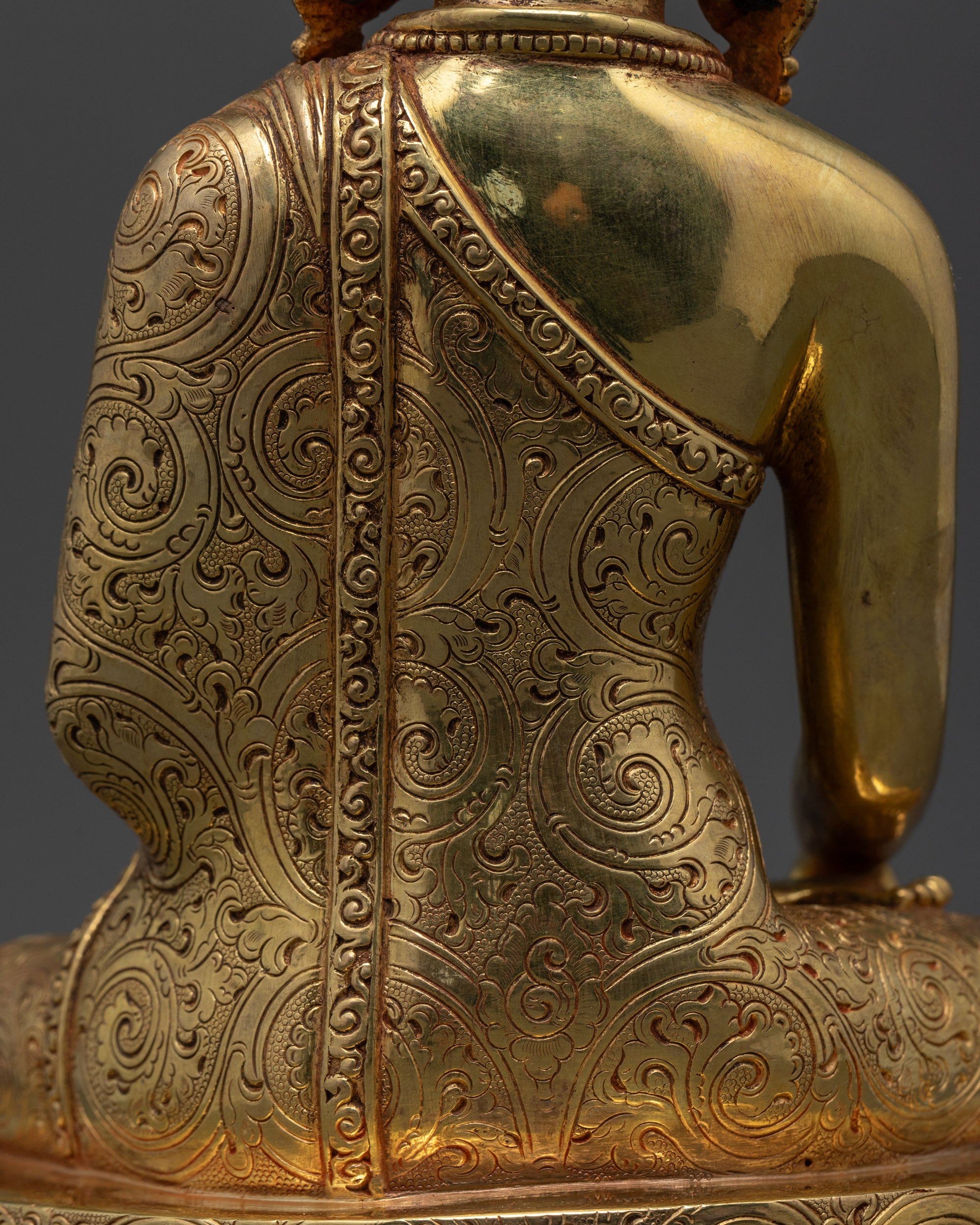 Crown Shakyamuni Buddha Statue | 24K Gold-Gilded Sculpture