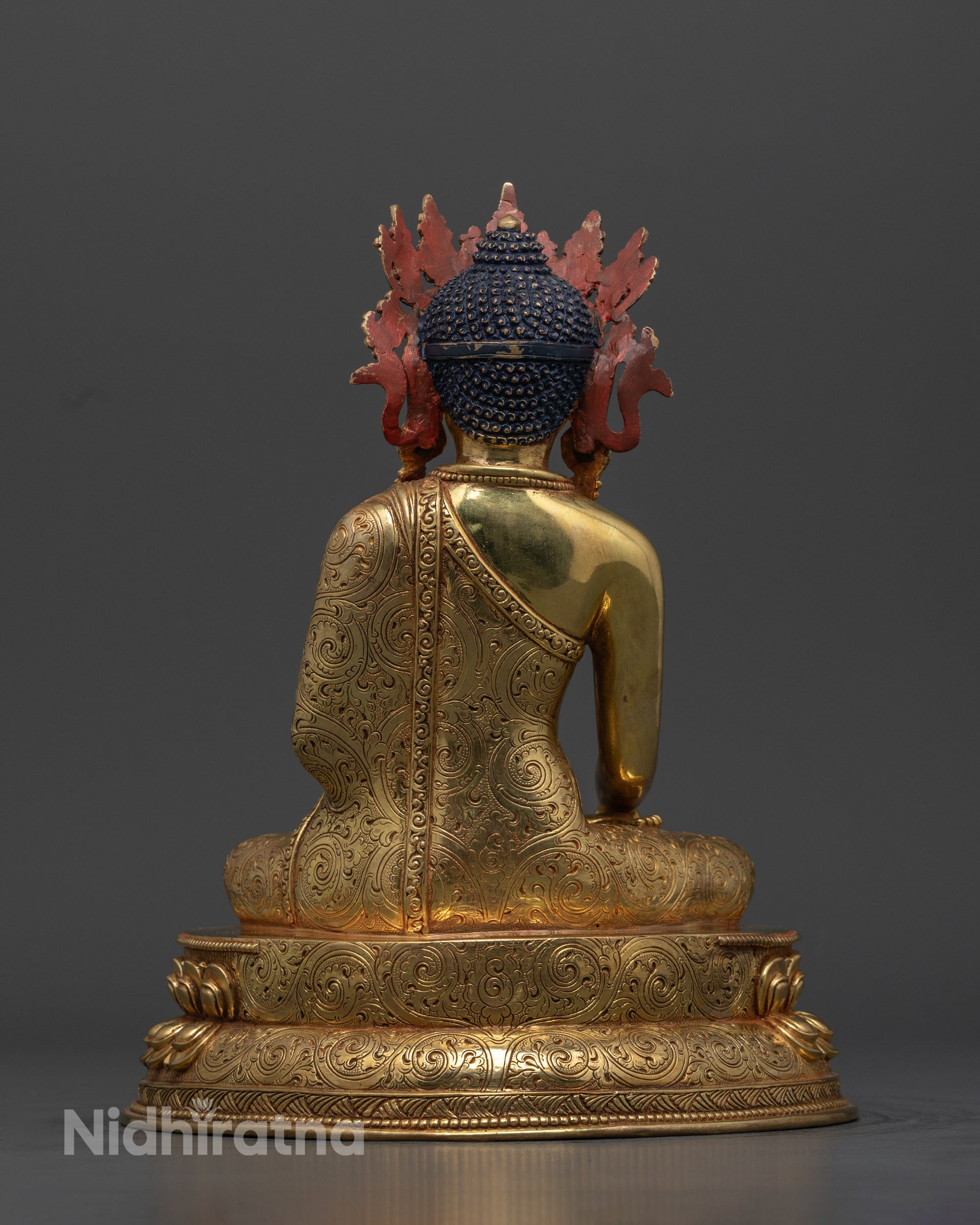 Crown Shakyamuni Buddha Statue | 24K Gold-Gilded Sculpture