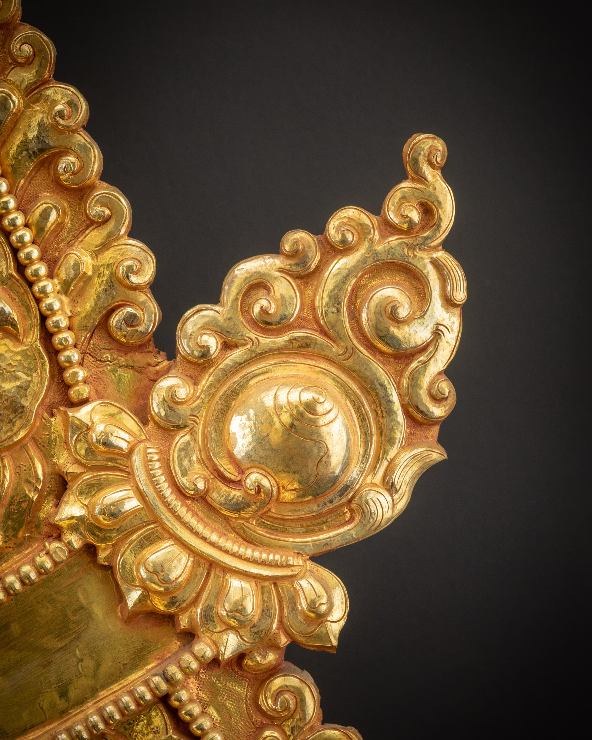 Handcrafted Throne for Vajrayana Deity | 24K Fire Gold-Gilded Throne