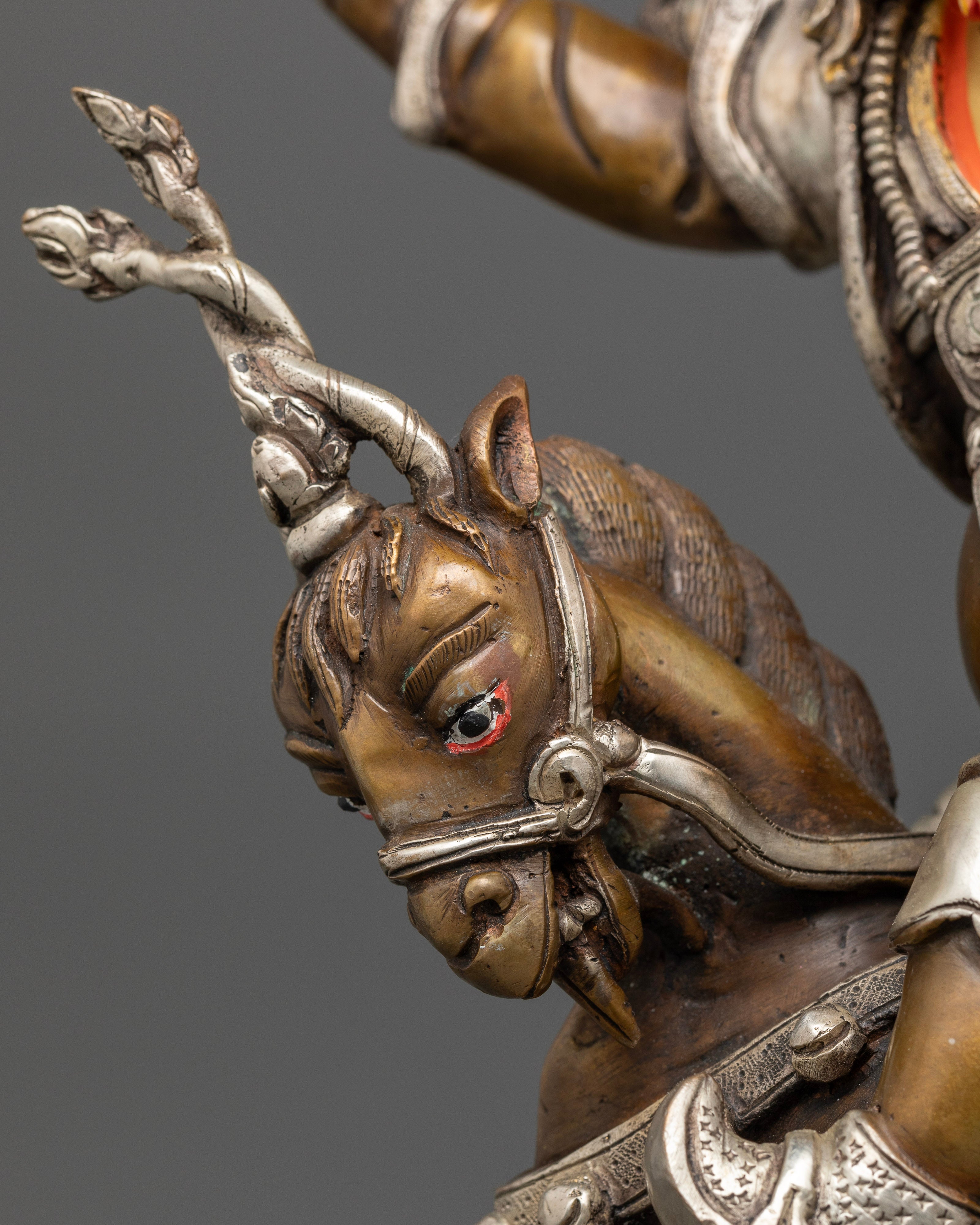 Dorje Drollo Buddhist Statue in Oxidized Copper