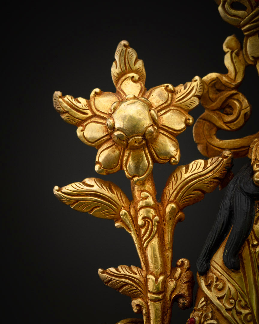 Green Tara Mother of Buddha Statue | 24K Gold Hand Carved Statue