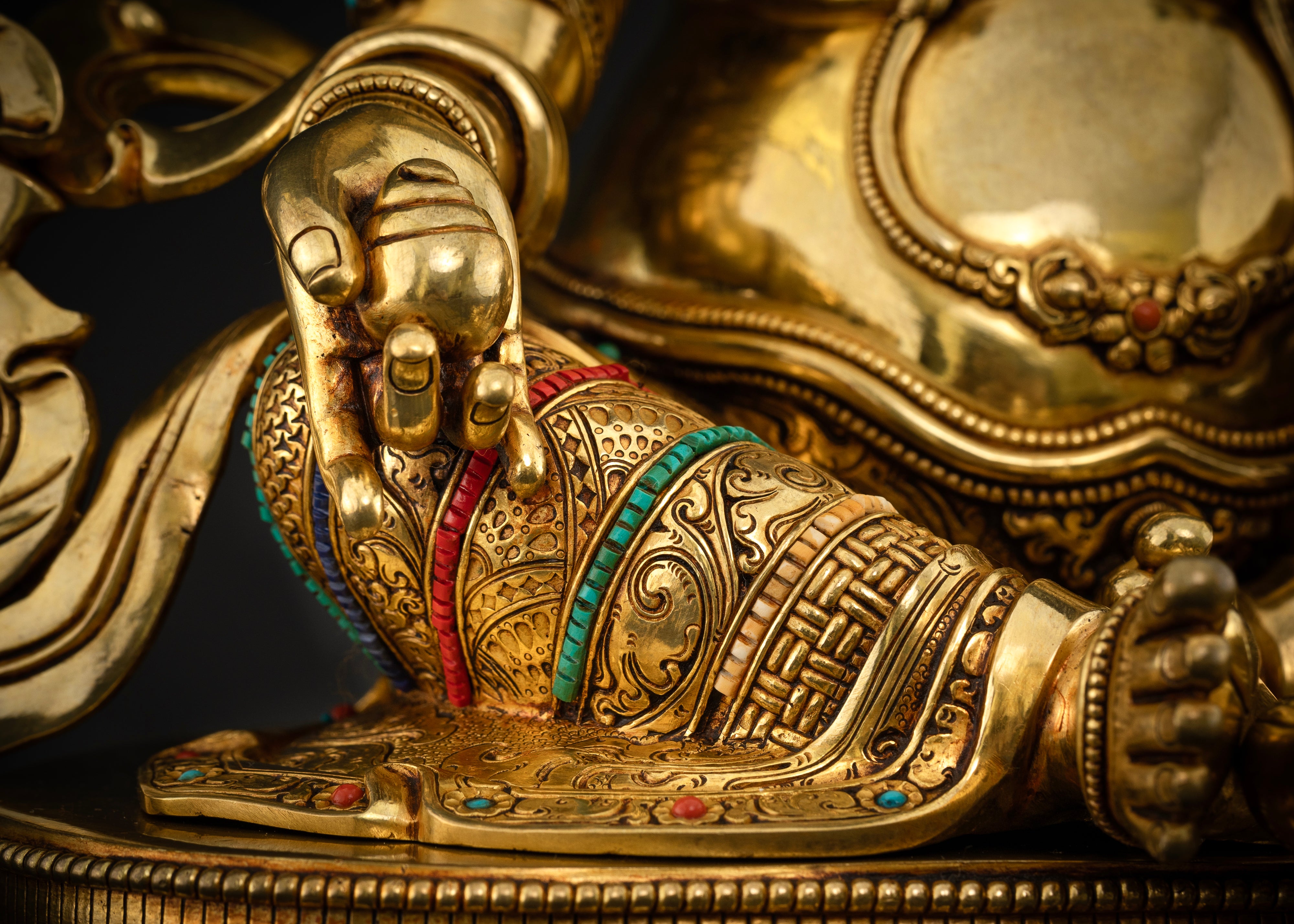 Wealth Deity Dzambhala in Gold Gilded Splendor