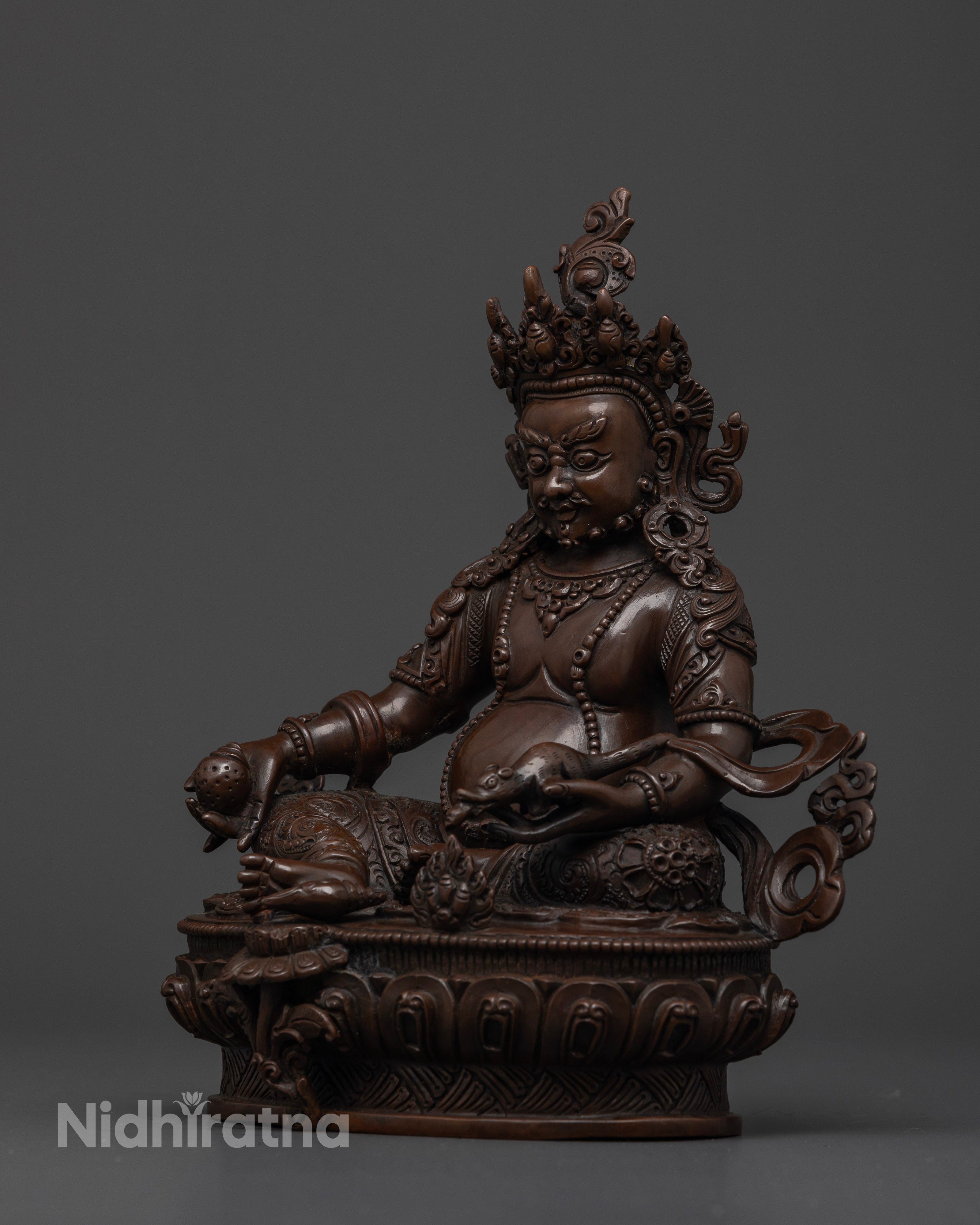 Full Oxidized Zambhala Statue: A Symbol of Wealth