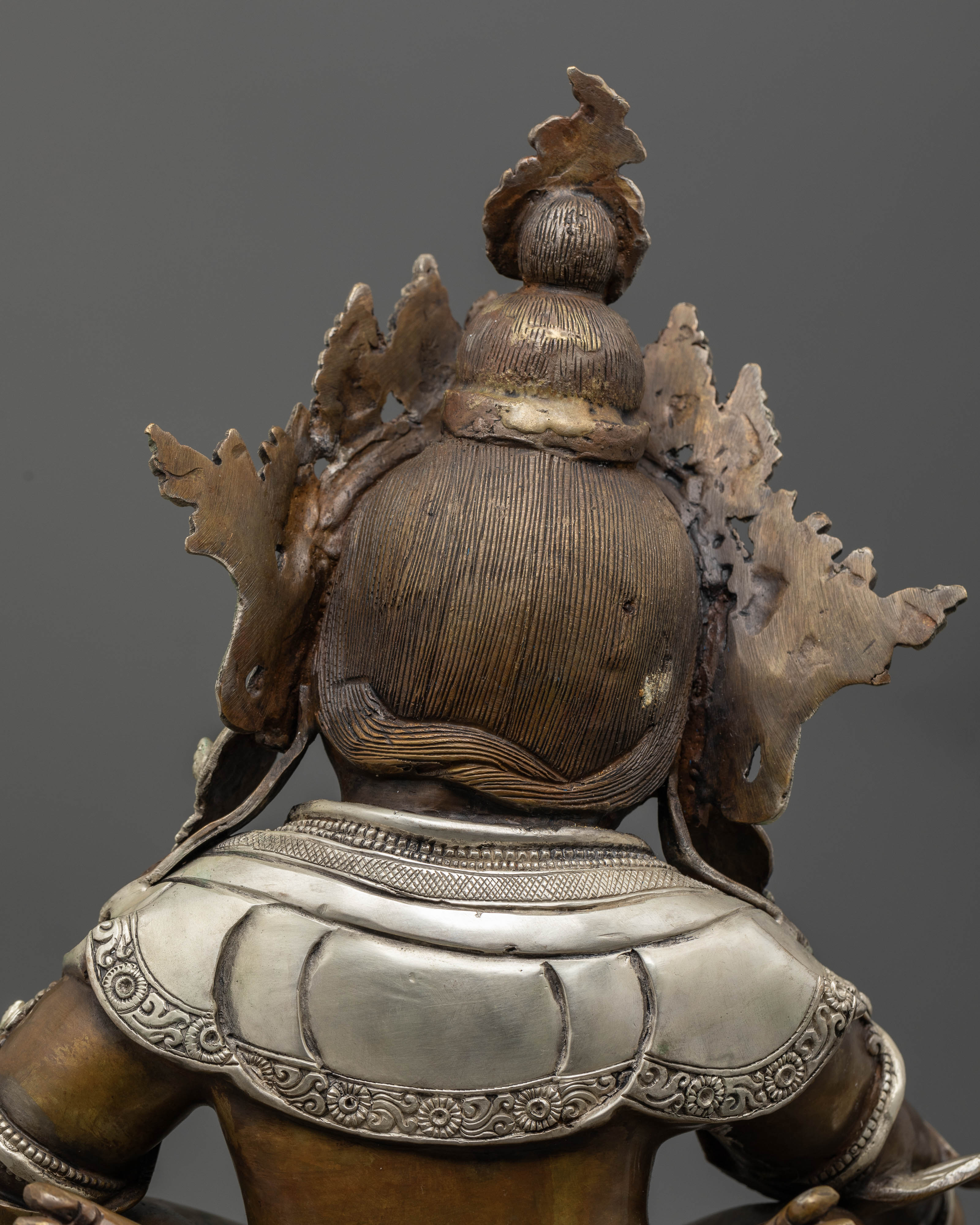 Green Dzambhala with Consort Statue: Symbol of Prosperity and Harmony